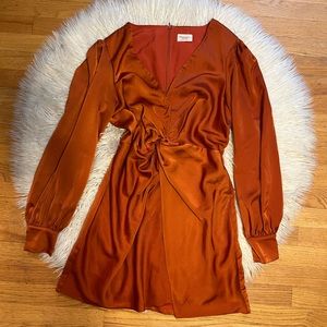 Showpo Rust Orange Mini Dress